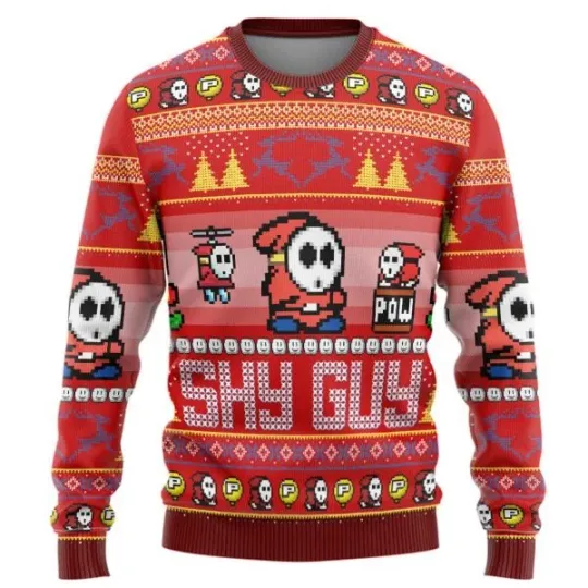 Discover Super Mario Shy Guy Custom Ugly Sweater Partyugly sweater ideas  Ugly Christmas