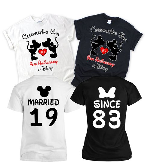Discover Celebrating Our Anniversary at Disney with custom together/since - married/since couples matching valentine family matching tshirt