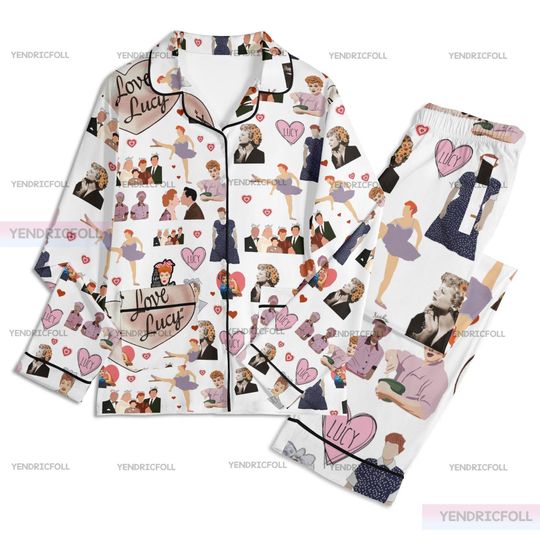 I Love Lucy Sitcom Pajamas Set, Adult Pajamas Set, I Love Lucy Pajamas, I Love Lucy Gift