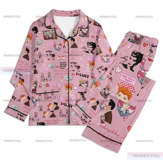 I Love Lucy Sitcom Pajamas Set, Adult Pajamas Set, I Love Lucy Pajamas, I Love Lucy Gift