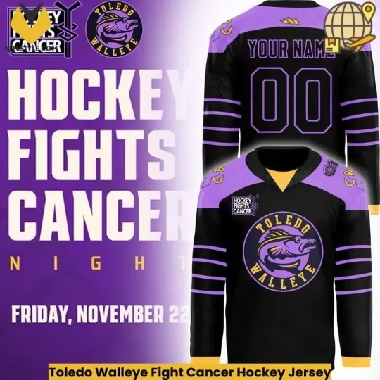 Discover Toledo *Walleye Fight Cancer Hockey Jersey