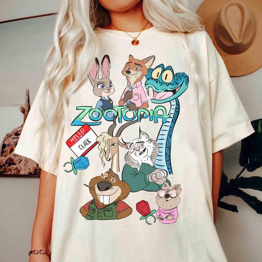 Discover Disney Zootopia 2 Characters Group Vintage Shirt, Judy Hopps Nick Wilde Gary De'Snake Tee, Zootropolis, Disneyland Family 2025 Trip Shirt
