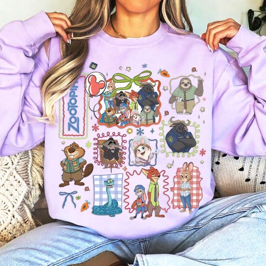 Discover Coquette Bow Disney Zootopia 2 Characters Shirt, Judy Hopps Nick Wilde Gary De'Snake Tee, Zootropolis, Disneyland Family 2025 Trip Shirt