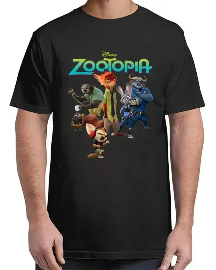 Discover Disney Zootopia Character Group and Logo T-Shirt Classic for Unisex S–4XL