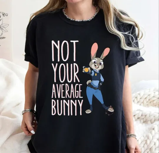 Discover Disney Zootopia2 Judy Hopps Black T-Shirt , Not Your Average Bunny