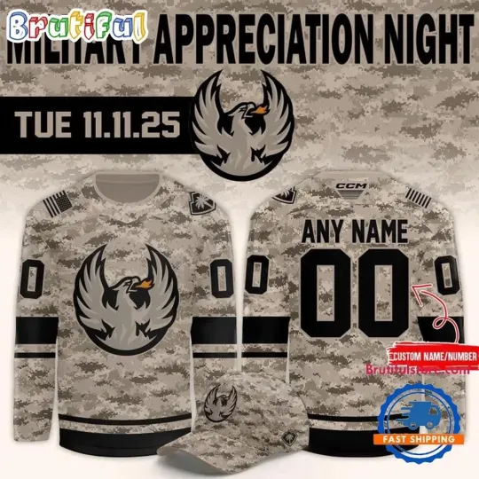 Discover Coachellla Valley Firebird Military Appreciation Night 2025 Hockey Jersey