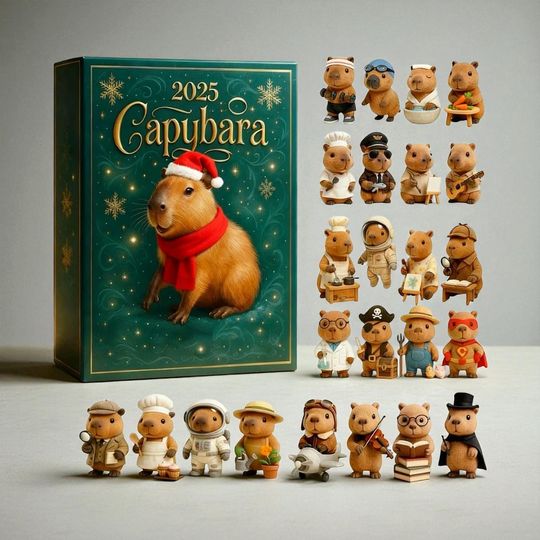 Discover Capybara Advent Calendar 2025, 24 Day Christmas Countdown, Cute Capybara Acrylic Ornaments, Mini Figurine Tree Pendants