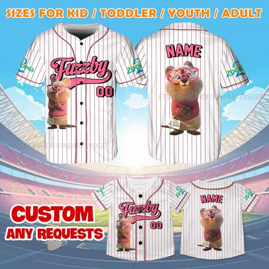 Discover Custom Zootopia Dr. Fuzzby Jersey Shirt,,  Disney Fuzzby Baseball Jersey, Dr. Fuzzby Kids Birthday Shirt, Disney  Animal Lovers Shirt