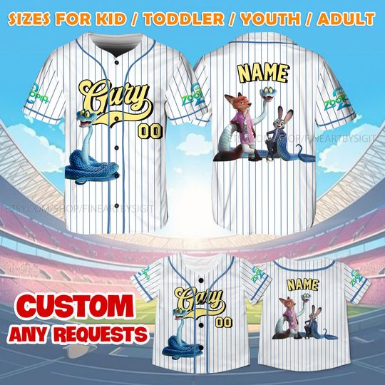 Discover Zootopia Gary De'Snake Jersey Shirt, Disney Gary De'Snake Baseball Jersey, Zootopia Characters Costume Shirt, Disneyland Trip Shirt