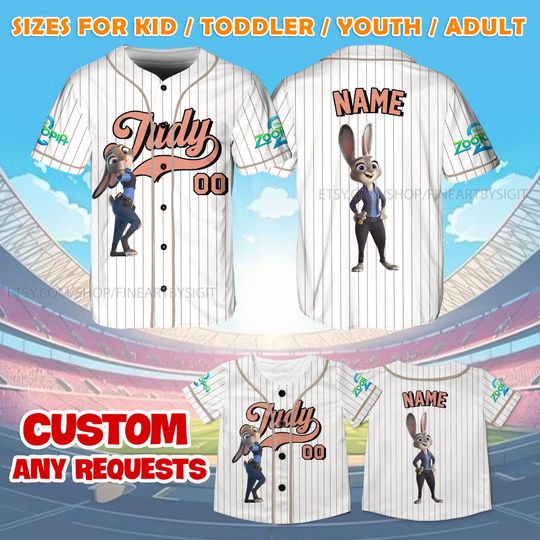 Discover Custom Zootopia Judy Hopps Jersey, Disney Judy Baseball Jersey, Judy Hopps Birthday Gift, Disney Zootopia Group Shirt, Family Party Shirt