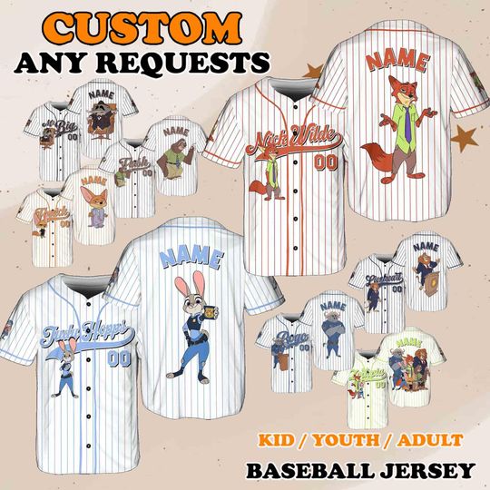 Discover Disney Zootopia Family Jersey, Zootopia Judy Hoops Nick Wide Jersey, Zootopia Costume, Disney Safari Shirt, Zootopia Birthday Jersey, QJ17