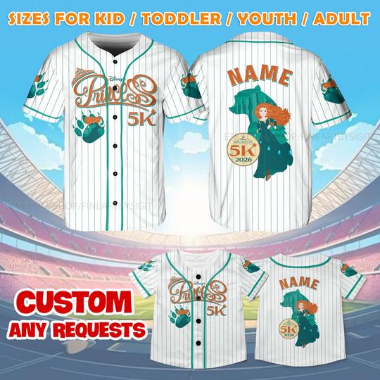 Discover Disney Princess Half Marathon Weekend Jersey, Princess 5K Merida Shirt, Pixar Brave Merida Fan Gift, runDisney Baseball Jersey