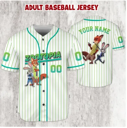 Discover Custom Zootopia 3D Baseball Jersey Shirt HALLOWEEN GIFT CHRISTMAS GIFT US SIZE
