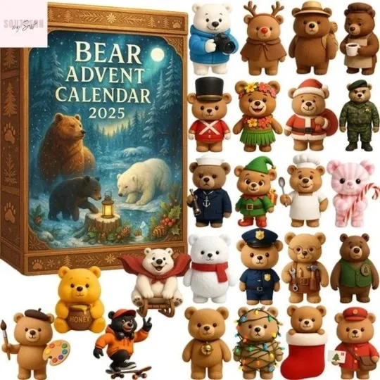 Discover HOT!!Bear 2025 Holiday Countdown 2D Advent Calendar – Christmas Gift & Decor