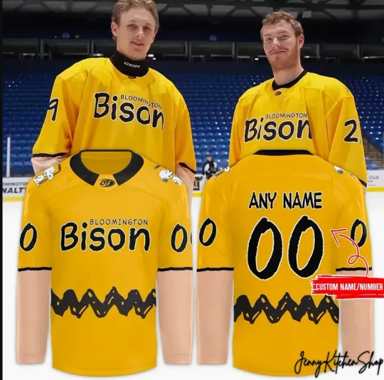Bloomington Bison 2025 Peanut Teddy Bear Toss1 Customi Hockey Jersey
