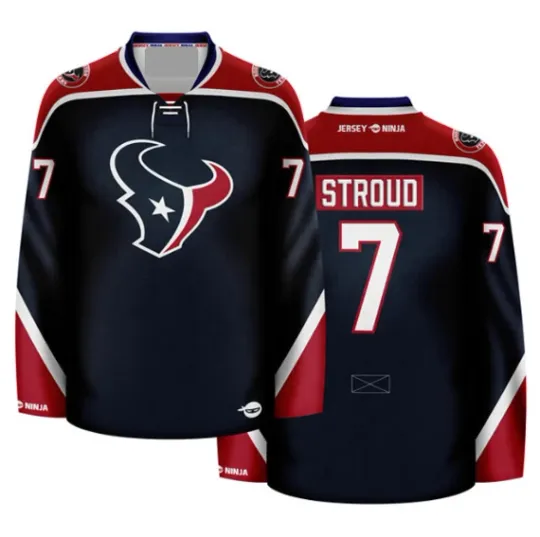 Discover Houstton Texann Navy Crossover Hockey Jersey - Stroud, Gift For Fans, Christmas Gift