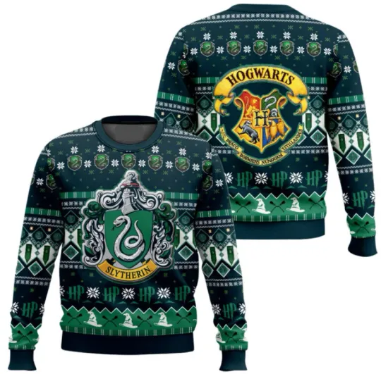 Harry Potter Slytherin Ugly Christmas Sweater, Gift For Fans, Christmas Gift