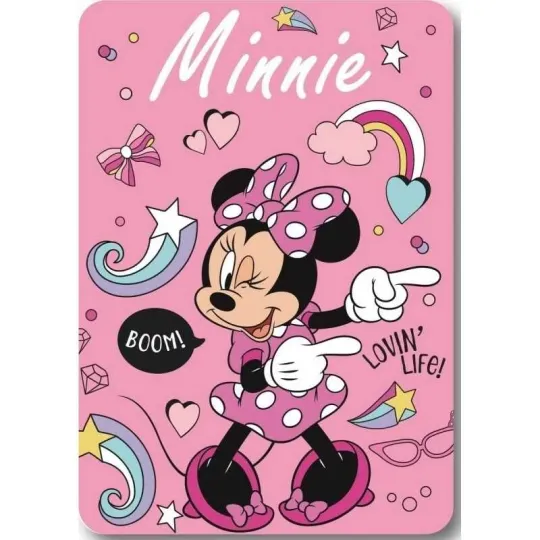 Discover Minnie Mouse Disney Fleece Blanket Pink