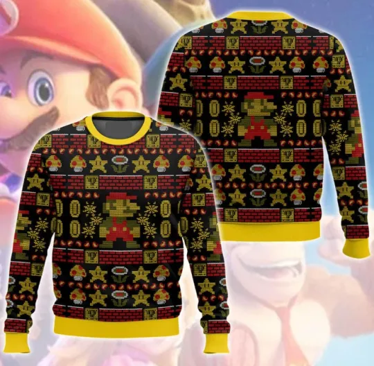 Discover Super Mario 1-Up Mushroom Ugly Sweater, Gift For Fans, Christmas Gift
