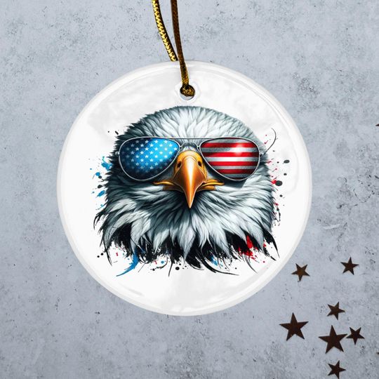 Discover American Eagle Ornament Patriotic USA Flag Decoration 4th of July Freedom Christmas Holiday Gift
