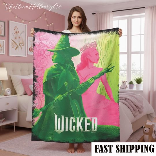 Discover Custom Name & Color Wicked Changed For Good Fleece Blanket  Cozy Witchy Gothic Throw  Musical Theater Gift for Fan