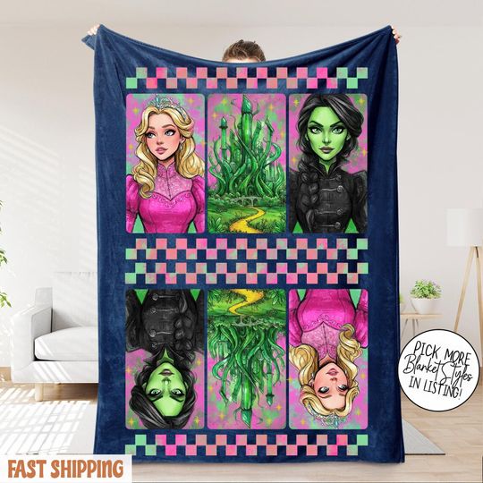 Discover Custom Name & Color Wicked Changed For Good Fleece Blanket  Cozy Witchy Gothic Throw  Musical Theater Gift for Fan