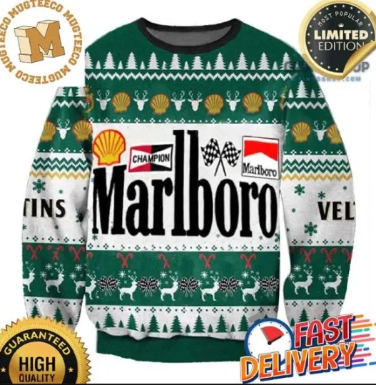 Discover Marlboro Racing Ugly Christmas Sweater
