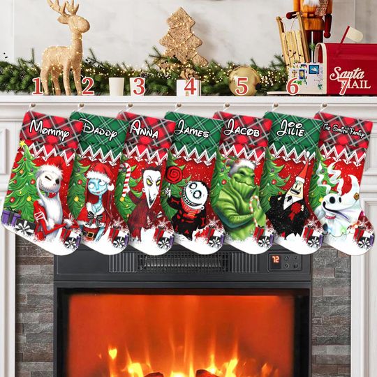 Ghost Horror Xmas Stocking, The Nightmare Before Christmas Stockings, Christmas Socks Home Decoration, Custom Name Stockings
