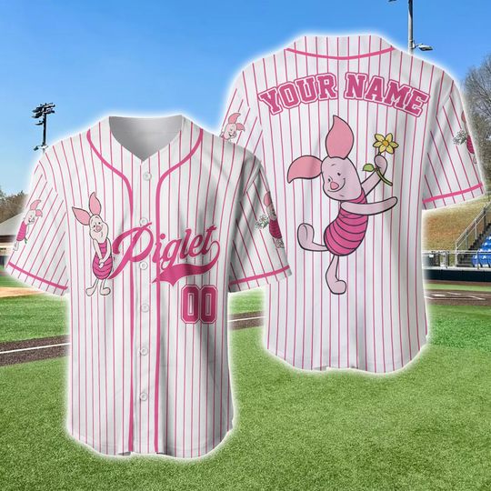 Discover Cartoon Piglet Baseball Jersey, Winnie The Pooh Jersey Gift For Him, Birthday Gift For Boy