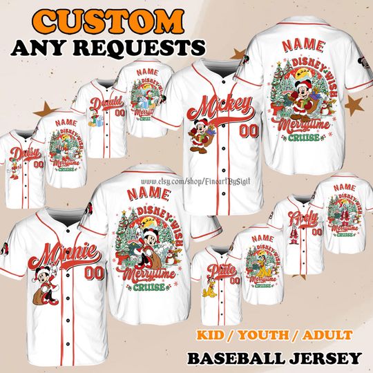Discover Disney Cruise Christmas Jersey, Mickey and Friends Shirt, Merrytime Cruise Gift, Disney Wish Cruise Shirt, Disney Cruise Line Jersey
