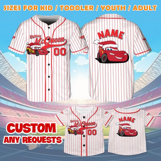 Discover Lightning McQueen Shirt, Lightning McQueen Christmas Jersey, Disney World Christmas Trip Shirt, Lightning McQueen Fan Gift, Cars Fan Shirt