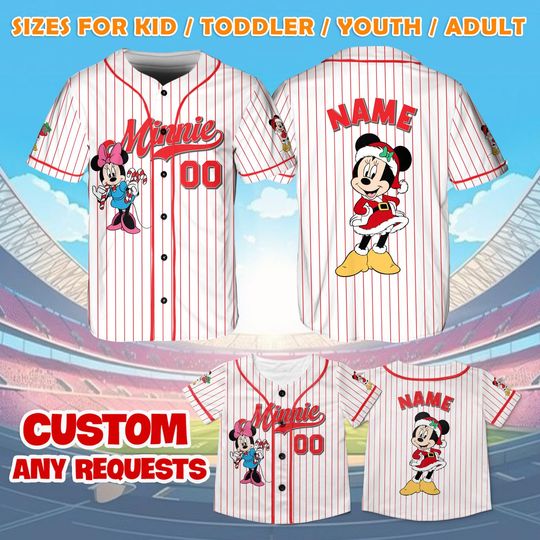 Discover Minnie Mouse Christmas Jersey, Minnie Mouse Christmas Party Shirt, Disney World Christmas Shirt, Minnie MouseJersey, Family Disney Gift