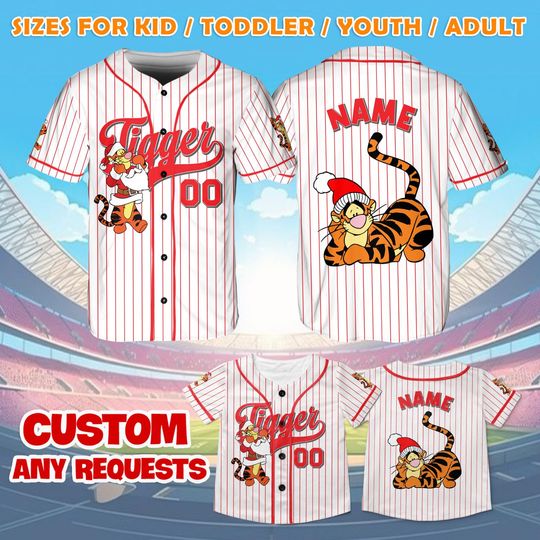 Discover Tigger Christmas Jersey Shirt, Tigger Winnie the Pooh Jersey, Disney Family Christmas Jersey, Tigger Pooh Bear Shirt, Tigger Fan Gift