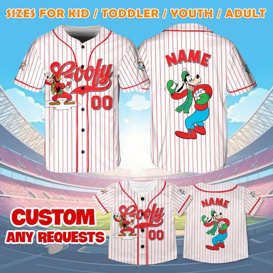Discover Goofy Christmas Jersey Shirt, Goofy Fan Gift, Disney Christmas Trip Shirt, Mickey and Friends Shirt, Disney Family Vacation Jersey Shirt