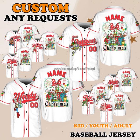 Discover Christmas Woody Bo Peep Jersey Shirt, Toy Story Christmas Jersey, Christmas Holiday Outfit, Disney Trip Shirt, Buzz Lightyear Jessie Shirt