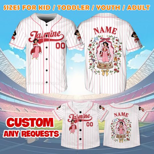 Discover Princess Jasmine Christmas Jersey, Aladdin Baseball Jersey, Jasmine Princess Gift, Disney Christmas Trip Shirt, Christmas Family Jersey