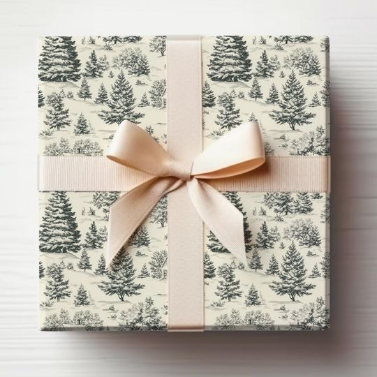 Black Toile Wrapping Paper Christmas Vintage Toile Wrapping Paper Black and White Christmas Gift Wrap Roll