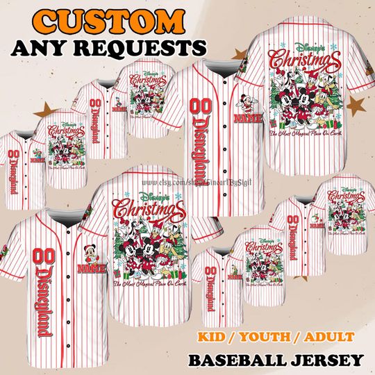 Discover Mickey and Friends Christmas Jersey, The Most Magical Place on Earth Shirt, Daisy Minnie Holiday Outfit, Family Trip Matching Gift