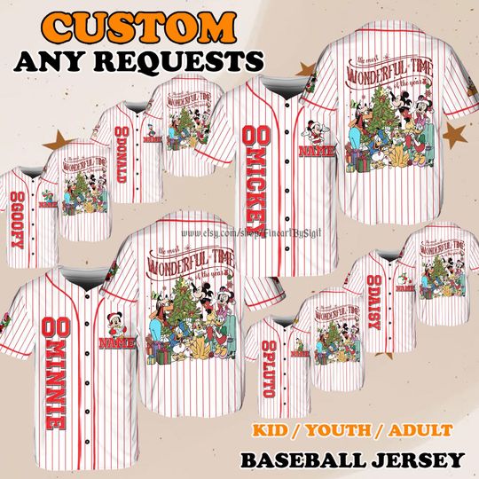 Discover Disneyland Christmas Jersey, Wonderful Time Mickey and Friends Shirt, Donald Minnie Holiday Outfit, Family Trip Coordinated Gift