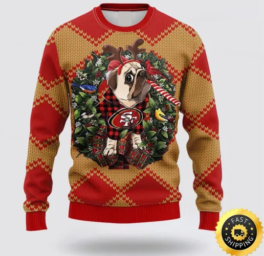 football San Francisco 49Er Ugly Sweater Fullsize, Gift For Fans, Christmas Gift