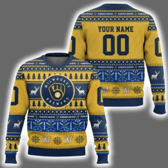 Discover 2025 Brewer Personalized Ugly Christmas Sweater, Gift For Fans, Christmas Gift