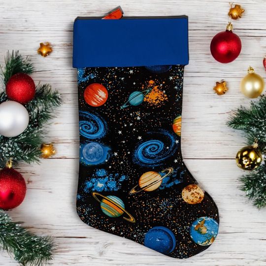 Discover Planets Christmas Stocking, Solar System, Space Explorer, Galaxy, Science Teacher Gift
