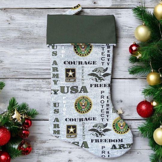 Discover United States Army Christmas Stocking, Military Reserve, Camo, Protect Honor and Serve