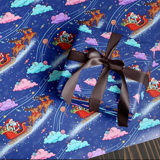 Funny 67 Christmas Wrapping Paper, Santa Meme Gift Wrap for Kids, Sleigh Holiday Gift Wrap Roll, Hilarious Christmas Gift Idea