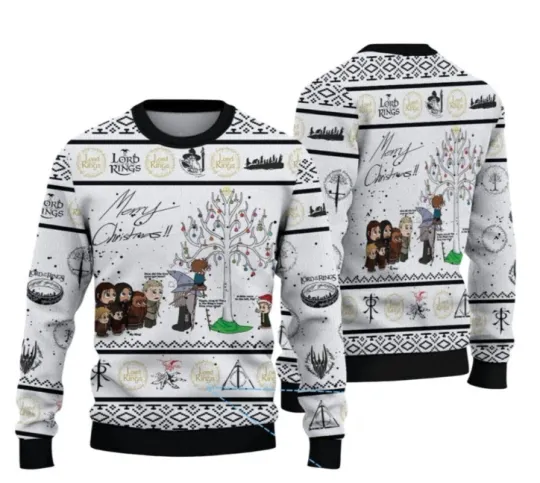 Discover 2025 Merry Christmas The 1Lord Of The /Ring Ugly Sweater, Gift For Fans, Christmas Gift