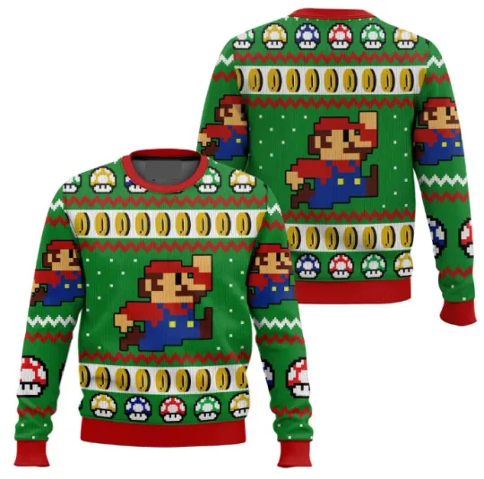 Mario Bros Jump Ugly Sweater Fullsize, Gift For Fans, Christmas Gift