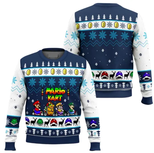 Mario Kart Racing Ugly Christmas Sweater, Gift For Fans, Christmas Gift