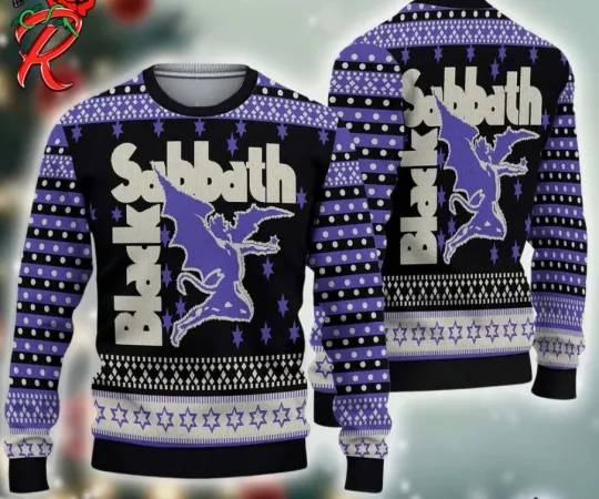 Discover Black Sabba1th Mascot Henry Unisex Ugly Sweater, Gift For Fans, Christmas Gift