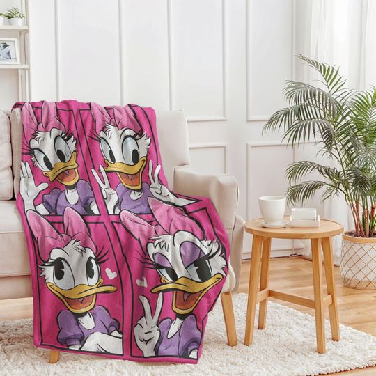 Discover Duck Fan Gift Minky Blanket, Cartoon Lover Cozy Throw, Cute Duck Velveteen Blanket, Birthday Gift For Daughter Kids Fleece Blanket