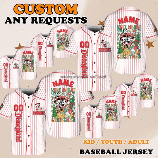 Discover Mickey Daisy Holiday Outfit, Disneyland Very Merry Christmas Jersey Shirt, Family Matching Holiday Gift Keepsake Shirt